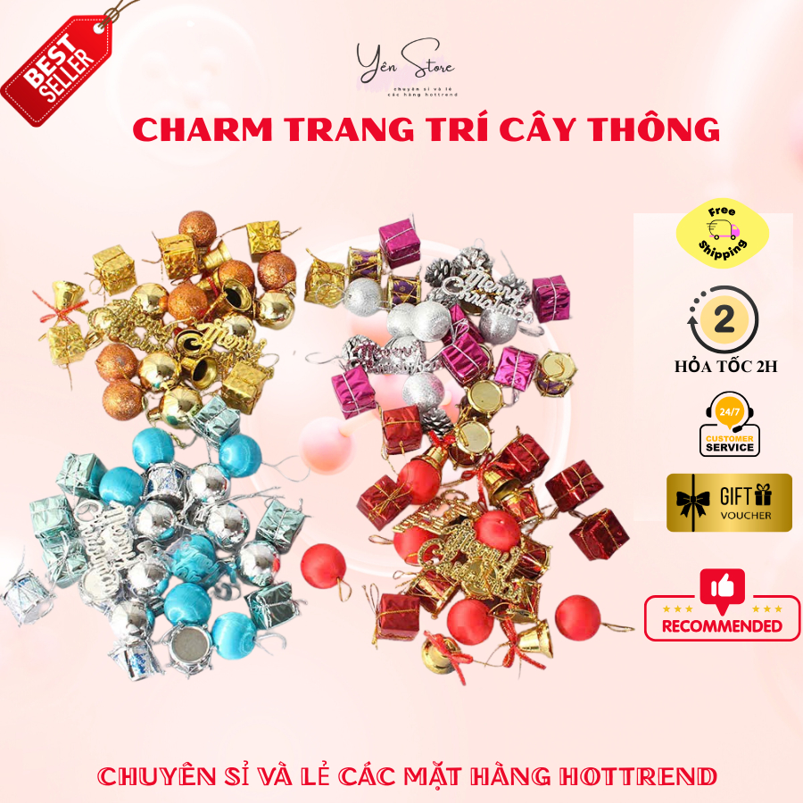 Túi Phụ Kiện Charm Trang Trí Decor Cây Thông Noel DIY YEN Store